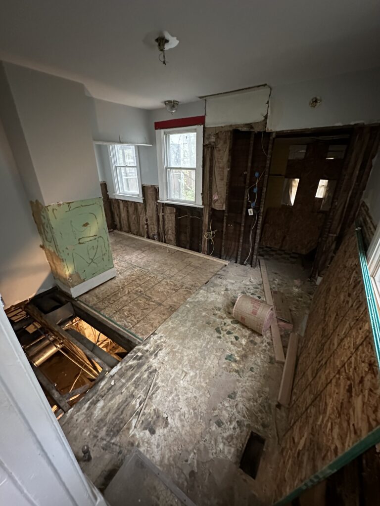 New Douglas fir subfloor going in over the kitchen joists