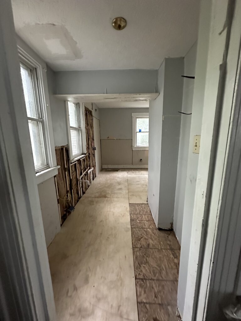 Flat new kitchen subfloor ready for finish flooring